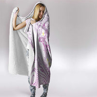 Polynesia Hammerhead Shark Hooded Blanket Tropical Flowers Tribal Pattern Lavender LT05 - Polynesian Pride