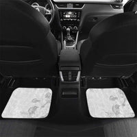 Polynesia Hammerhead Shark Car Mats Tropical Flowers Tribal Pattern White