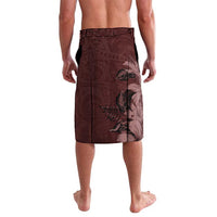 Polynesia Hammerhead Shark Lavalava Tropical Flowers Tribal Pattern Oxblood