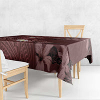 Polynesia Hammerhead Shark Tablecloth Tropical Flowers Tribal Pattern Oxblood