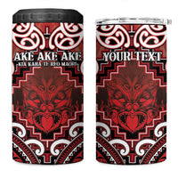 Personalised New Zealand Aotearoa 4 in 1 Can Cooler Tumbler Te Reo Maori Ake Ake Ake - Polynesian Pride