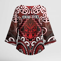 Personalised New Zealand Aotearoa Kimono Sleeve Blouse Te Reo Maori Ake Ake Ake - Polynesian Pride