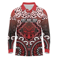 Personalised New Zealand Aotearoa Long Sleeve Polo Shirt Te Reo Maori Ake Ake Ake - Polynesian Pride