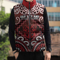 Personalised New Zealand Aotearoa Sleeveless Puffer Jacket Te Reo Maori Ake Ake Ake - Polynesian Pride