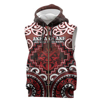 Personalised New Zealand Aotearoa Sleeveless Zip Hoodie Te Reo Maori Ake Ake Ake - Polynesian Pride