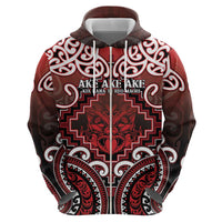 Personalised New Zealand Aotearoa Zip Hoodie Te Reo Maori Ake Ake Ake - Polynesian Pride