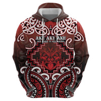 Personalised New Zealand Aotearoa Zip Hoodie Te Reo Maori Ake Ake Ake - Polynesian Pride