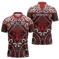 Personalised New Zealand Aotearoa Zipper Polo Shirt Te Reo Maori Ake Ake Ake - Polynesian Pride