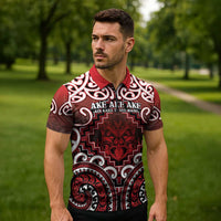 Personalised New Zealand Aotearoa Zipper Polo Shirt Te Reo Maori Ake Ake Ake - Polynesian Pride