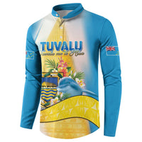 Personalised Tuvalu Independence Day Button Sweatshirt Tuvalu Mo Te Atua - Polynesian Pride