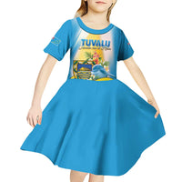 Personalised Tuvalu Independence Day Kid Short Sleeve Dress Tuvalu Mo Te Atua - Polynesian Pride