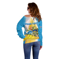 Personalised Tuvalu Independence Day Off Shoulder Sweater Tuvalu Mo Te Atua - Polynesian Pride
