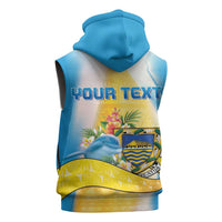 Personalised Tuvalu Independence Day Sleeveless Zip Hoodie Tuvalu Mo Te Atua LT05 - Polynesian Pride