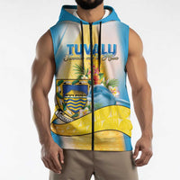 Personalised Tuvalu Independence Day Sleeveless Zip Hoodie Tuvalu Mo Te Atua LT05 - Polynesian Pride