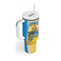 Personalised Tuvalu Independence Day Tumbler With Handle Tuvalu Mo Te Atua - Polynesian Pride