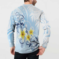 FSM Chuuk Constitution Day Button Sweatshirt Polynesian Curves Plumeria - Polynesian Pride