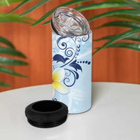 FSM Chuuk Constitution Day 4 in 1 Can Cooler Tumbler Polynesian Curves Plumeria - Polynesian Pride