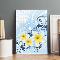 FSM Chuuk Constitution Day Canvas Wall Art Polynesian Curves Plumeria - Polynesian Pride