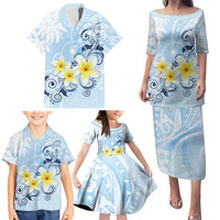 FSM Chuuk Constitution Day Family Matching Puletasi and Hawaiian Shirt Polynesian Curves Plumeria - Polynesian Pride