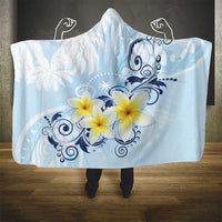 FSM Chuuk Constitution Day Hooded Blanket Polynesian Curves Plumeria - Polynesian Pride
