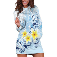 FSM Chuuk Constitution Day Hoodie Dress Polynesian Curves Plumeria - Polynesian Pride