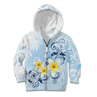 FSM Chuuk Constitution Day Kid Hoodie Polynesian Curves Plumeria - Polynesian Pride