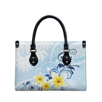 FSM Chuuk Constitution Day Leather Bag Polynesian Curves Plumeria - Polynesian Pride
