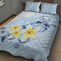 FSM Chuuk Constitution Day Quilt Bed Set Polynesian Curves Plumeria - Polynesian Pride