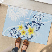 FSM Chuuk Constitution Day Rubber Doormat Polynesian Curves Plumeria - Polynesian Pride