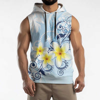FSM Chuuk Constitution Day Sleeveless Hoodie Polynesian Curves Plumeria - Polynesian Pride