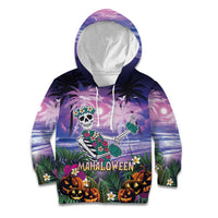 Happy Hulaween Kid Hoodie Mahaloween Skeleton Dancing LT05 Hoodie Purple - Polynesian Pride