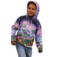 Happy Hulaween Kid Hoodie Mahaloween Skeleton Dancing LT05 - Polynesian Pride