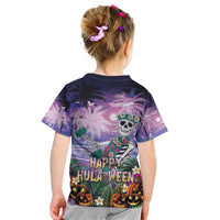 Happy Hulaween Kid T Shirt Mahaloween Skeleton Dancing LT05 - Polynesian Pride