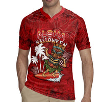Personalised Aloha Halloween Rugby Jersey Skeleton Surfing