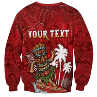 Personalised Aloha Halloween Sweatshirt Skeleton Surfing LT05 - Polynesian Pride