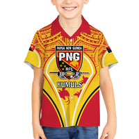 Custom Papua New Guinea Rugby Family Matching Summer Maxi Dress and Hawaiian Shirt 2023 Pacific Championships The Kumuls LT05 Son's Shirt Yellow - Polynesian Pride