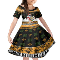 Custom Hawaii James Campbell High School Christmas Family Matching Tank Maxi Dress and Hawaiian Shirt Tropical Santa Claus LT05 Daughter's Dress Black - Polynesian Pride