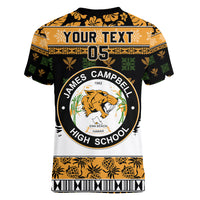 Custom Hawaii James Campbell High School Christmas Women V Neck T Shirt Tropical Santa Claus LT05 - Polynesian Pride