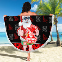 Custom Hawaii Kalani High School Christmas Beach Blanket Tropical Santa Claus LT05 - Polynesian Pride
