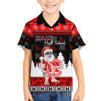 Custom Hawaii Kalani High School Christmas Family Matching Tank Maxi Dress and Hawaiian Shirt Tropical Santa Claus LT05 Son's Shirt Red - Polynesian Pride