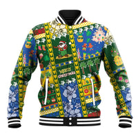 Solomon Islands Christmas Baseball Jacket Festive Beach Vibes - Polynesian Pride