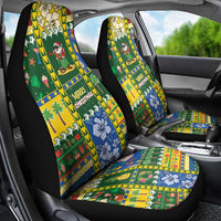 Solomon Islands Christmas Car Seat Cover Festive Beach Vibes - Polynesian Pride