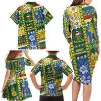 Solomon Islands Christmas Family Matching Long Sleeve Bodycon Dress and Hawaiian Shirt Festive Beach Vibes - Polynesian Pride