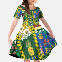 Solomon Islands Christmas Family Matching Off The Shoulder Long Sleeve Dress and Hawaiian Shirt Festive Beach Vibes - Polynesian Pride