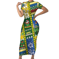 Solomon Islands Christmas Family Matching Short Sleeve Bodycon Dress and Hawaiian Shirt Festive Beach Vibes - Polynesian Pride