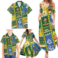 Solomon Islands Christmas Family Matching Summer Maxi Dress and Hawaiian Shirt Festive Beach Vibes - Polynesian Pride