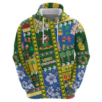 Solomon Islands Christmas Hoodie Festive Beach Vibes - Polynesian Pride