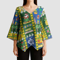 Solomon Islands Christmas Kimono Sleeve Blouse Festive Beach Vibes - Polynesian Pride