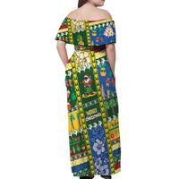 Solomon Islands Christmas Off Shoulder Maxi Dress Festive Beach Vibes - Polynesian Pride