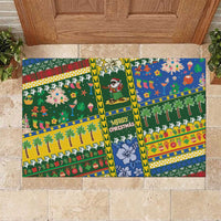 Solomon Islands Christmas Rubber Doormat Festive Beach Vibes - Polynesian Pride